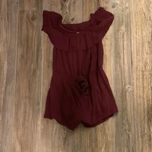 Maroon, Short Romper